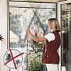 Moustiquaire pour portes blanche, 2 pces, 60x210 cm
