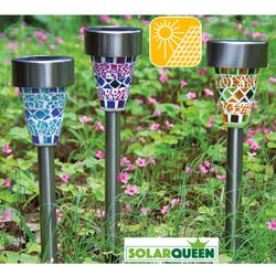 Lampes solaires LED avec décoration en mosaïque lot de 3