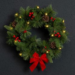 LED-Weihnachtskranz mit 15 LEDs