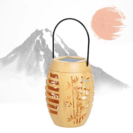 Lampe solaire design bambou